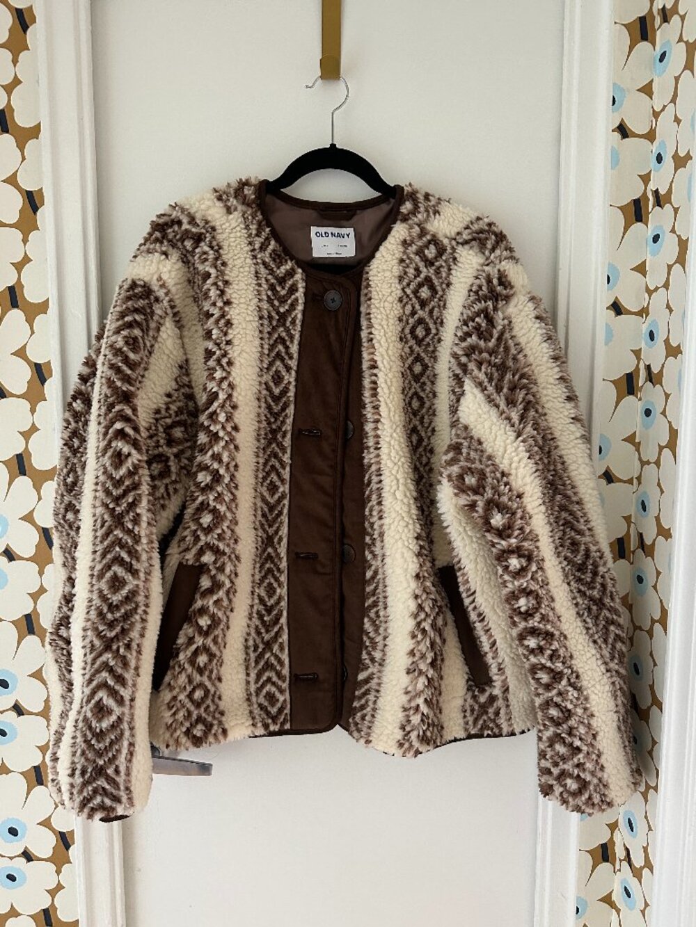 Sherpa Jacket with Boho Print